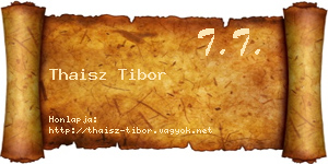 Thaisz Tibor névjegykártya